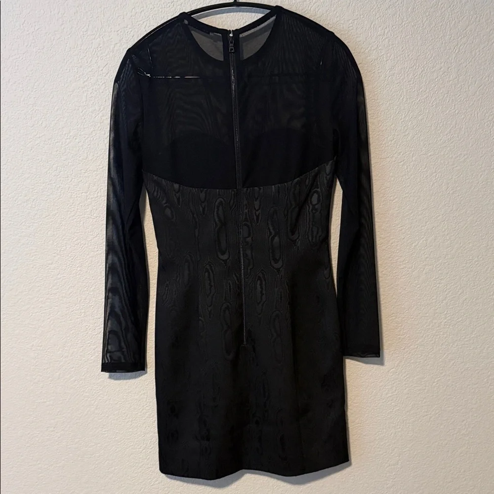 Alice + Olivia Takako Mesh Black Crew Neck Mini Dress - Picture 9 of 10